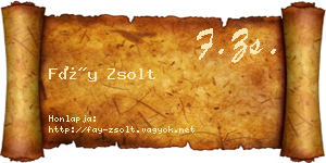 Fáy Zsolt névjegykártya